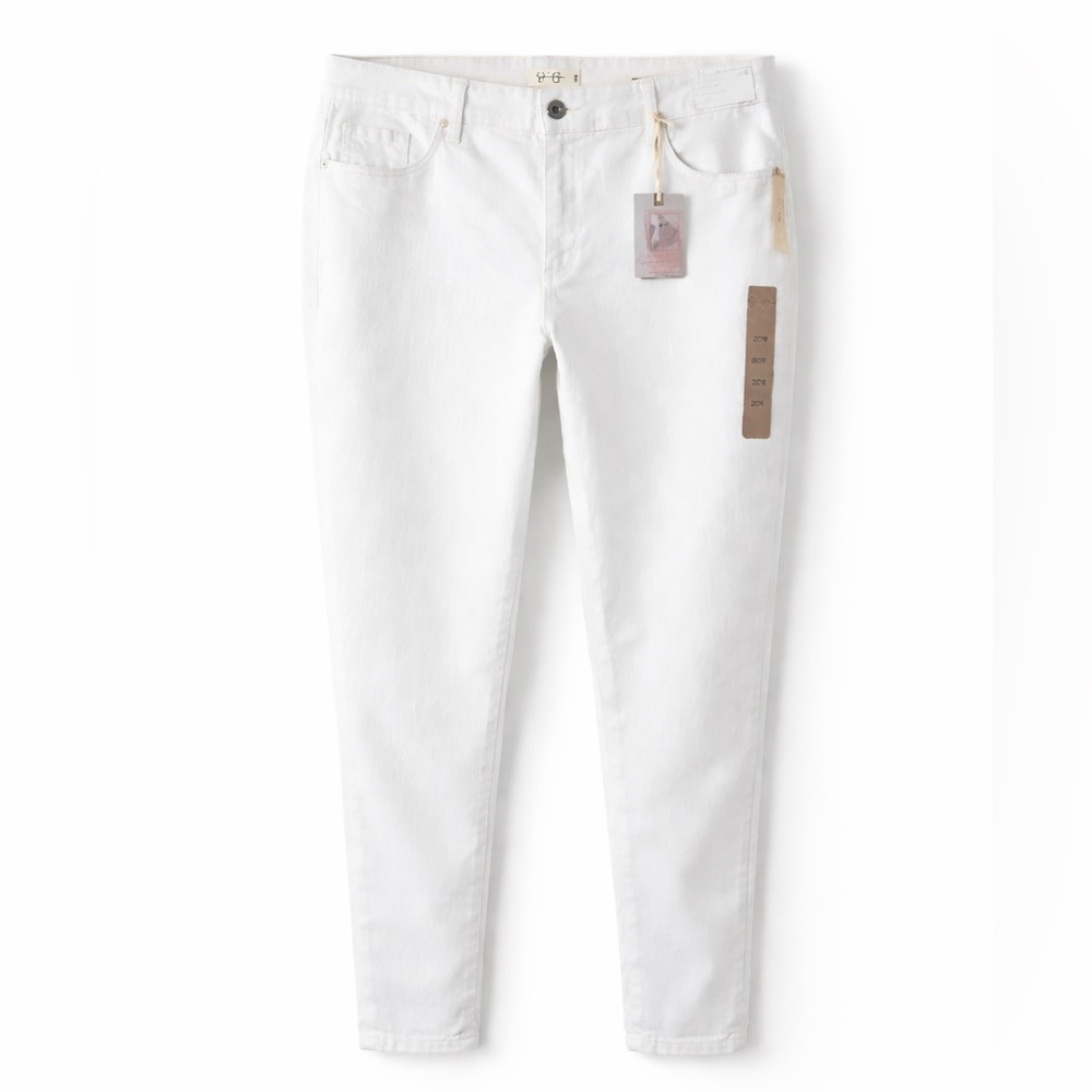 NWT Jessica Simpson Plus Size Super Skinny White Jeans 20W Flawless Flex Stretch